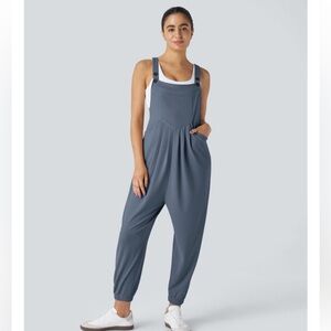 310 Halara small overall jumper jumpsuit jogger blue adjustable euc